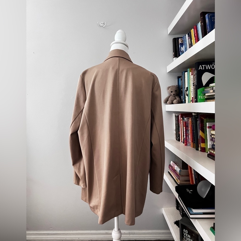 EILEEN FISHER Womens Beige Notch Collar Back Vent Long Sleeve Jacket Sz XL - Picture 7 of 13